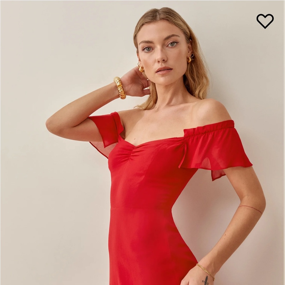 Reformation Butterfly Dress Red Size 4, Good Condition